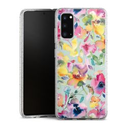 Silikon Glitter Case transparent-silber