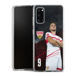 Silikon Glitter Case transparent-silber