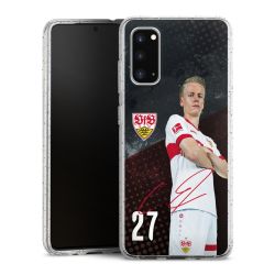 Silikon Glitter Case transparent-silber