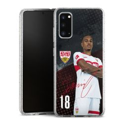 Silikon Glitter Case transparent-silber