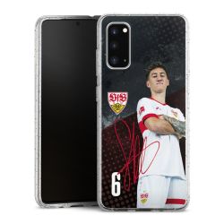 Silikon Glitter Case transparent-silber