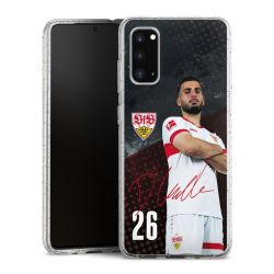 Silikon Glitter Case transparent-silber