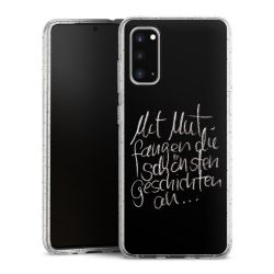 Silikon Glitter Case transparent-silber