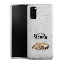 Silikon Glitter Case transparent-silber