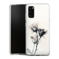 Silikon Glitter Case transparent-silber