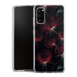 Silikon Glitter Case transparent-silber