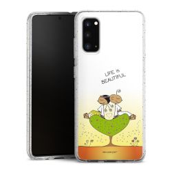 Silikon Glitter Case transparent-silber