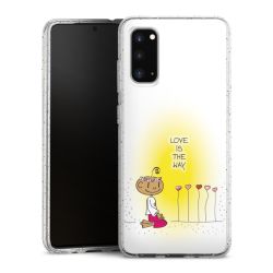 Silikon Glitter Case transparent-silber