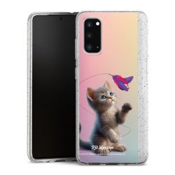 Silikon Glitter Case transparent-silber