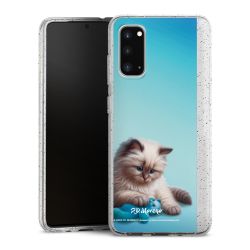 Silikon Glitter Case transparent-silber