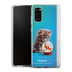 Silikon Glitter Case transparent-silber