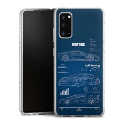 Silikon Glitter Case transparent-silber