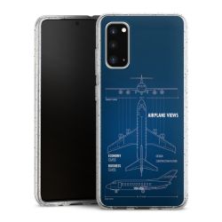 Silikon Glitter Case transparent-silber