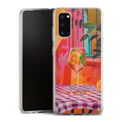 Silikon Glitter Case transparent-silber