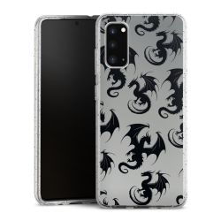 Silikon Glitter Case transparent-silber