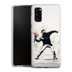 Silikon Glitter Case transparent-silber