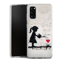 Silikon Glitter Case transparent-silber