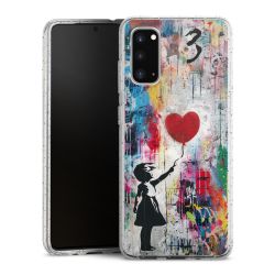 Silikon Glitter Case transparent-silber