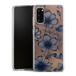 Silikon Glitter Case transparent-silber