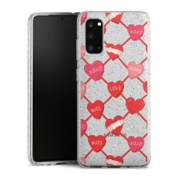 Silikon Glitter Case transparent-silber