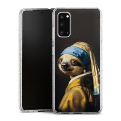 Silikon Glitter Case transparent-silber