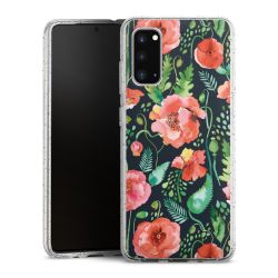 Silikon Glitter Case transparent-silber