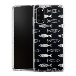 Silikon Glitter Case transparent-silber