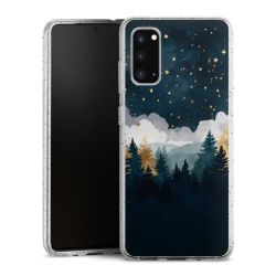 Silikon Glitter Case transparent-silber
