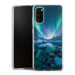 Silikon Glitter Case transparent-silber