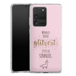 Silikon Glitter Case transparent-silber