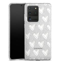 Silikon Glitter Case transparent-silber