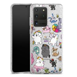 Silikon Glitter Case transparent-silber