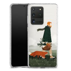 Silikon Glitter Case transparent-silber