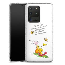 Silikon Glitter Case transparent-silber