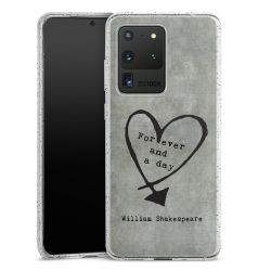 Silikon Glitter Case transparent-silber