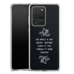 Silikon Glitter Case transparent-silber