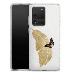 Silikon Glitter Case transparent-silber