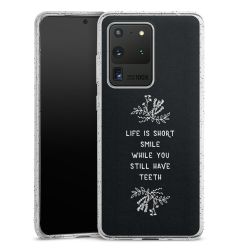 Silikon Glitter Case transparent-silber