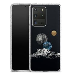 Silikon Glitter Case transparent-silber