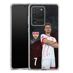 Silikon Glitter Case transparent-silber