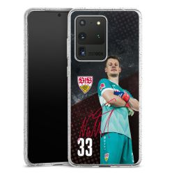 Silikon Glitter Case transparent-silber