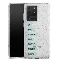 Silikon Glitter Case transparent-silber