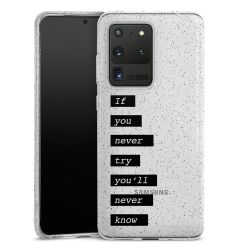 Silikon Glitter Case transparent-silber