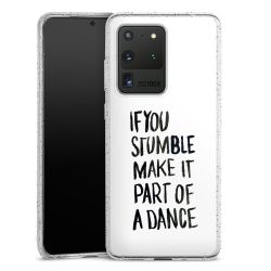 Silikon Glitter Case transparent-silber