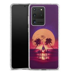 Silikon Glitter Case transparent-silber