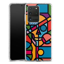 Silikon Glitter Case transparent-silber