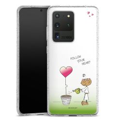 Silikon Glitter Case transparent-silber