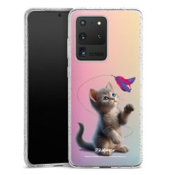 Silikon Glitter Case transparent-silber