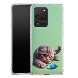 Silikon Glitter Case transparent-silber