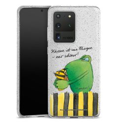 Silikon Glitter Case transparent-silber